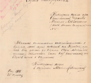 Заява Посла УНР в Туреччині Миколи Левитського з проханням звільнити його з посади