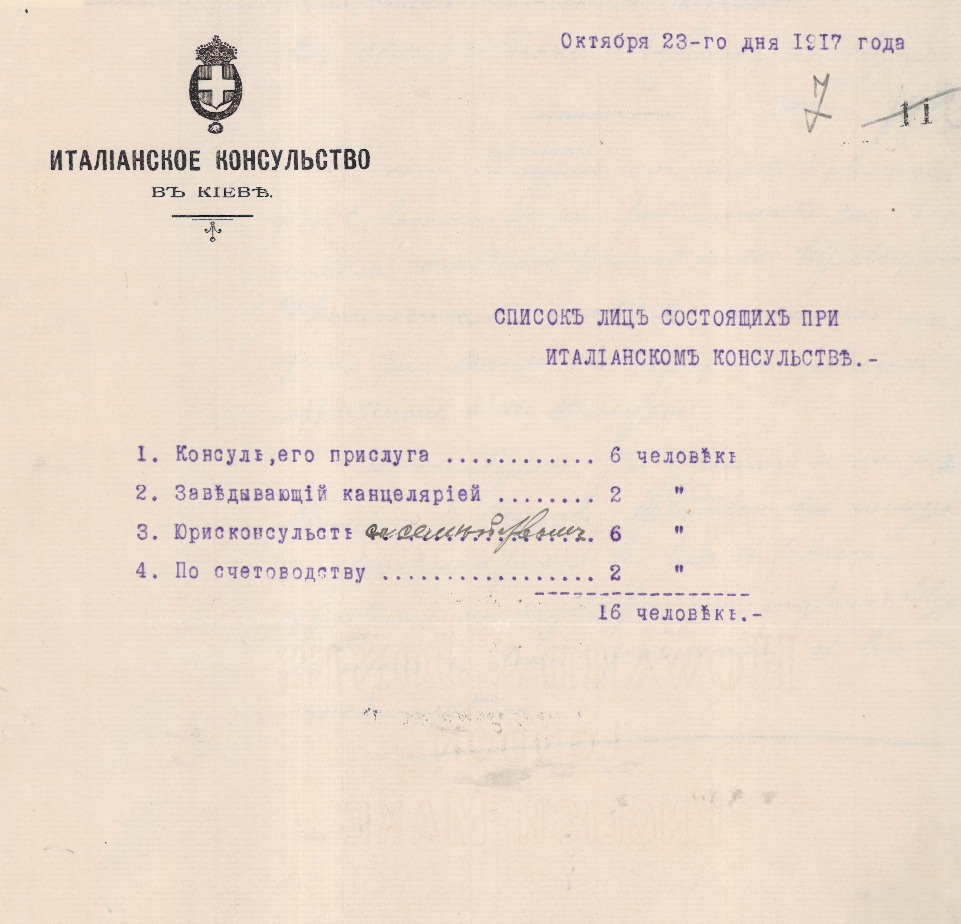 Склад консульства Італії в Києві
