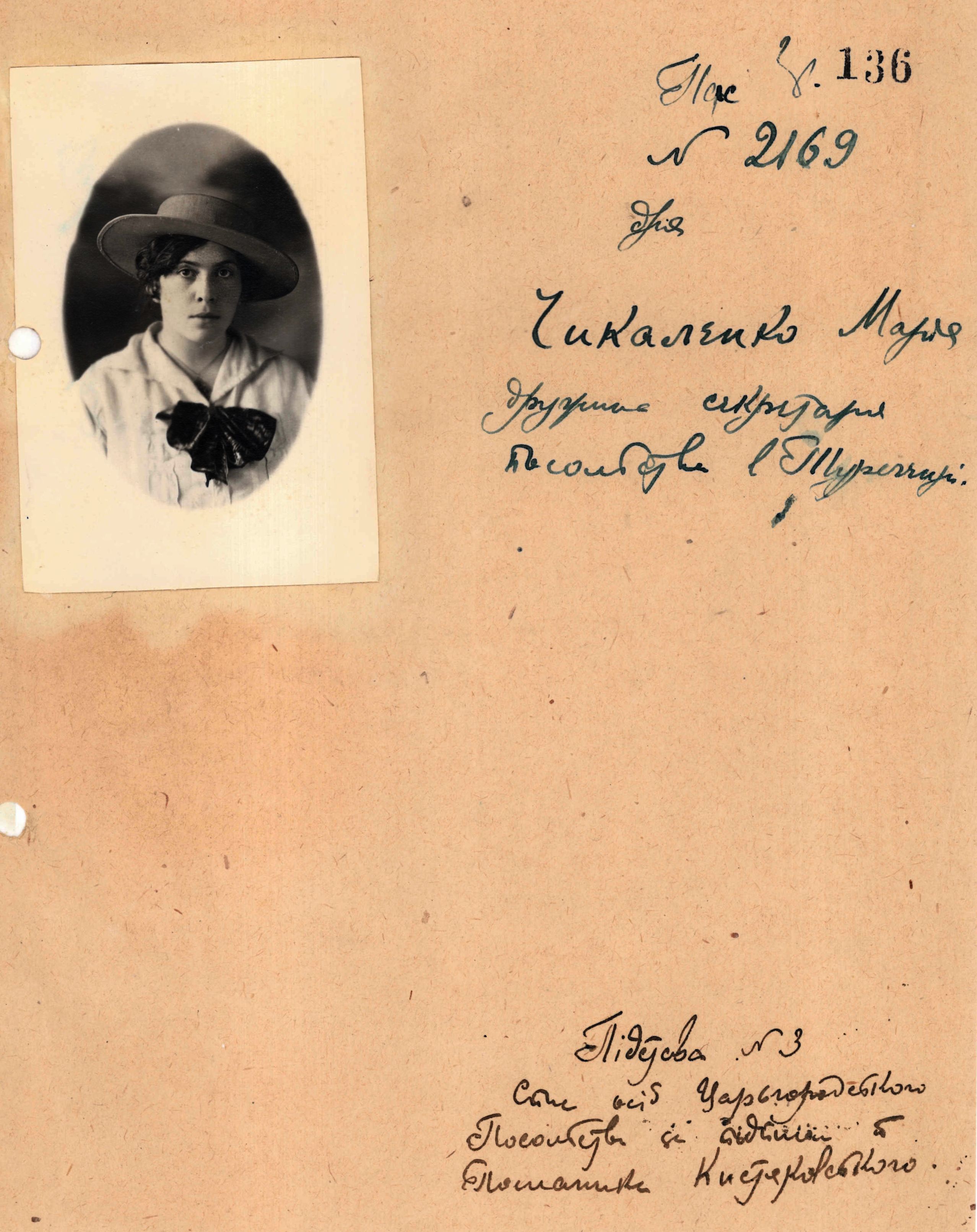 Diplomatic Passport of Maria Chykalenko, wife of the Secretary of the Ukrainian Embassy in Turkey